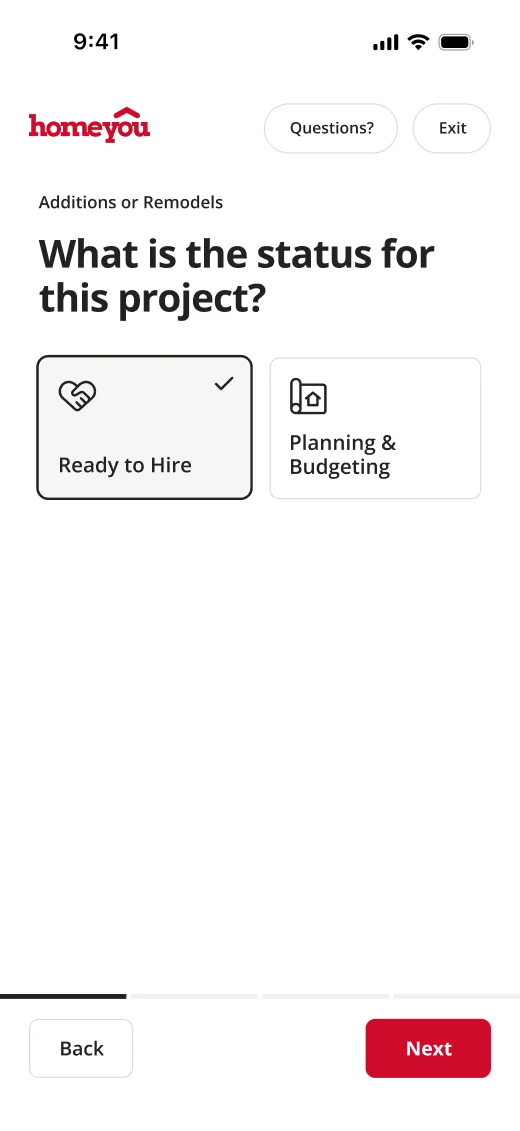 A Homeowner makes a request in the homeyou app